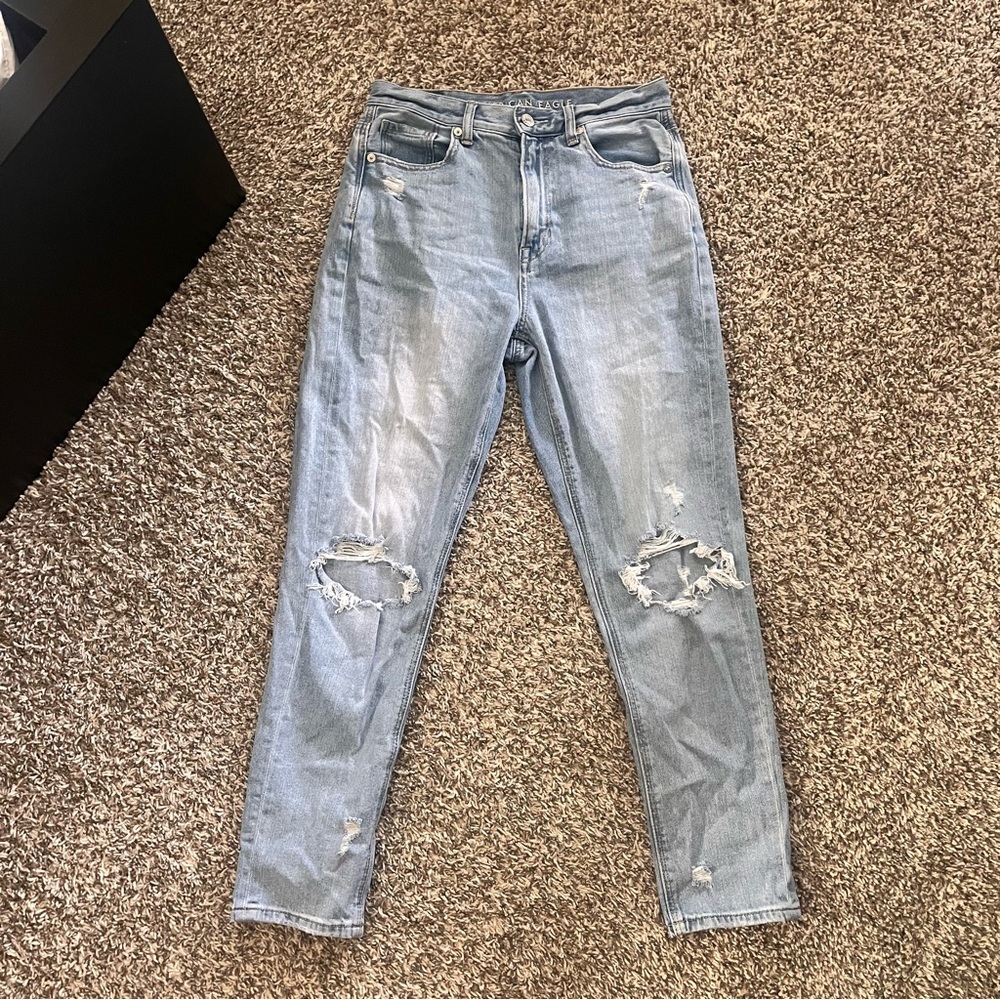 American Eagle Outfitters Light Blue Ripped Skinny Jeans